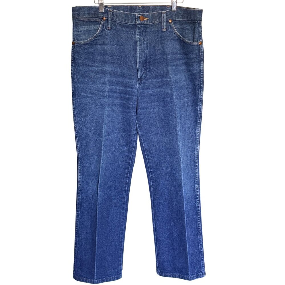 Wrangler Jeans Mens 36x30 Blue Denim Cowboy Cut Slim Fit High-Rise Western
